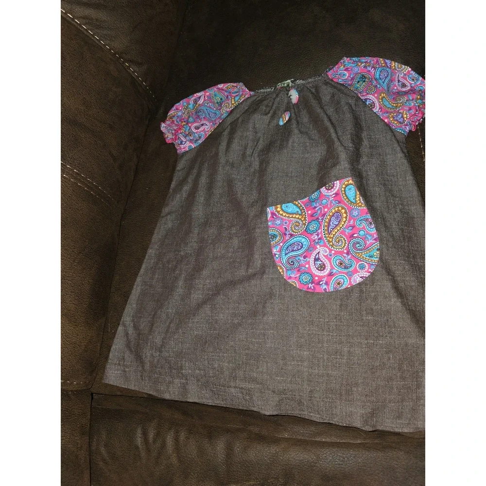 Lele vintage brown dress with pink pattern size 4t